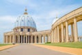 Yamoussoukro, Ivory Coast - February 01 2014: Famous landmark Basilica of our Lady of Peace, African Christian cathedral Royalty Free Stock Photo