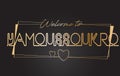 Yamoussoukro Welcome to Golden text Neon Lettering Typography Vector Illustration