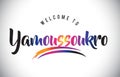 Yamoussoukro Welcome To Message in Purple Vibrant Modern Colors.