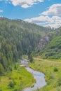 The Yampa River is fead from the Stagecoach Gravity Dam. It is a great River for Fisherman. Yampa, Colorado Royalty Free Stock Photo