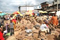 Yams for sale in market in Kumasi, Ghana