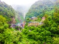 Scenic Yamunotri Temple in Himalayas, Uttarakhand, India Royalty Free Stock Photo