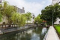 Yanagawa canal for japanese boat tour in Fukuoka Royalty Free Stock Photo
