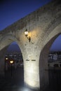 Yanahuara Plaza, view point at night background misti volcano Arequipa Peru