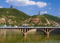 Yanan tower and rainbow bridge Royalty Free Stock Photo