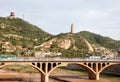 Yanan tower and rainbow bridge Royalty Free Stock Photo