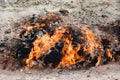 Yanar Dag - burning mountain in autumn. Azerbaijan Royalty Free Stock Photo