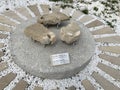 Yanardag, Azerbaijan, September, 10, 2019. Ancient stone rings for fastening animals on the territory of Yanardag museum