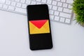 Yandex.Mail app logo on a smartphone screen. Royalty Free Stock Photo