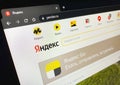 Yandex.ru web page, search engine