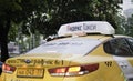 Yandex taxi on the street. Moscow