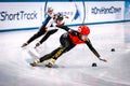 Yang Song competes during the ISU Speed Skating World Championship