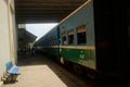 The Yangon Circular Train waits at the platform