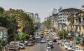 Hectic life in downtown Yangon.