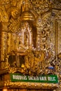 YANGON, MYANMAR - DECEMBER 15, 2016: Buddha sacred hair relic in Botataung Paya pagoda in Yango