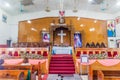 YANGON, MYANMAR - DECEMBER 15, 2016: Interior of Immanuel Babtist church in Yango