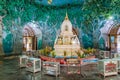 YANGON, MYANMAR - DECEMBER 16, 2016: Interior of Maha Wizaya Zedi temple in Yango