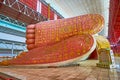 The footprints of Reclining Buddha, Chaukhtatgyi Temple, Yangon, Myanmar