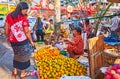 The market on Maha Bandula Road, Yangon, Myanmar