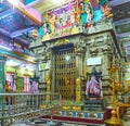 The inner sanctum of Hindu Temple, Yangon, Myanmar