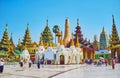 Masterpiece architecture of Shwedagon complex, Yangon, Myanmar