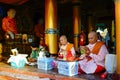 People at Shwedagon Paya in Yangon, Myanmar