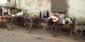 Yangon/Myanmar Rickshaw riders nap in the street