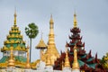 YANGON, MYANMAR- SEPTEMBER 10, 2016: Myanmar famous sacred place and tourist attraction landmark, Shwedagon Paya Pagodas Complex