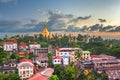 Yangon, Myanmar skyline with Shwedagon Pagoda Royalty Free Stock Photo