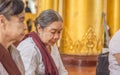 YANGON, MYANMAR - UNE 22, 2015 : Myanmar people pray to Buddha i