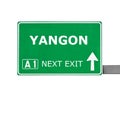 YANGON road sign isolated on white