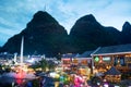 Yangshuo, China - July 27, 2018: Yangshuo scenic city park a main entertainment and leisure spot