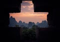 Yangshuo landscape at dusk Royalty Free Stock Photo