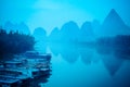 Yangshuo scenery in silence morning