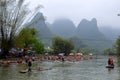 Start of the Bamboo Raft cruise on Yulong River, China