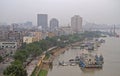 Yangtze river and dock in Wuhan Royalty Free Stock Photo