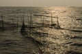 Yangtze River fishing nets and boats