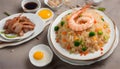 Yangzhou fried rice is a popular Chinese-style wok fried rice dish Royalty Free Stock Photo
