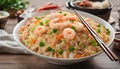 Yangzhou fried rice is a popular Chinese-style wok fried rice dish Royalty Free Stock Photo