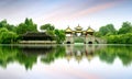 Yangzhou Slender West Lake Wuting Bridge Royalty Free Stock Photo