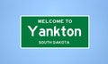 Yankton, South Dakota city limit sign. Town sign from the USA.