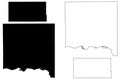 Yankton and Todd County, State of South Dakota U.S. county, United States of America, USA, U.S., US map vector illustration,