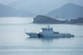 Chinese Coast Guard ship patrolling waters near the sea port.