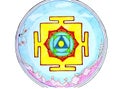 Surya yantra, Yantra of the Sun, life-giving solar energy. Artistic neural drawing by hand