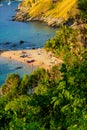 Yanui Beach is a paradise cove located between Nai Harn Beach and Promthep Cape in Phuket, Thailand. On a sunny summer day at