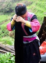Yao lady with very long hair at Ping'an Village China 