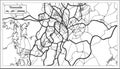 Yaounde Cameroon City Map iin Black and White Color. Outline Map