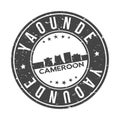 Yaounde Cameroon Round Stamp Icon Skyline City Design Badge.