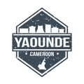 Yaounde Cameroon Travel Stamp Icon Skyline City Design Tourism.