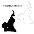 Yaounde Cameroon. Detailed Country Map with Location Pin on Capital City.